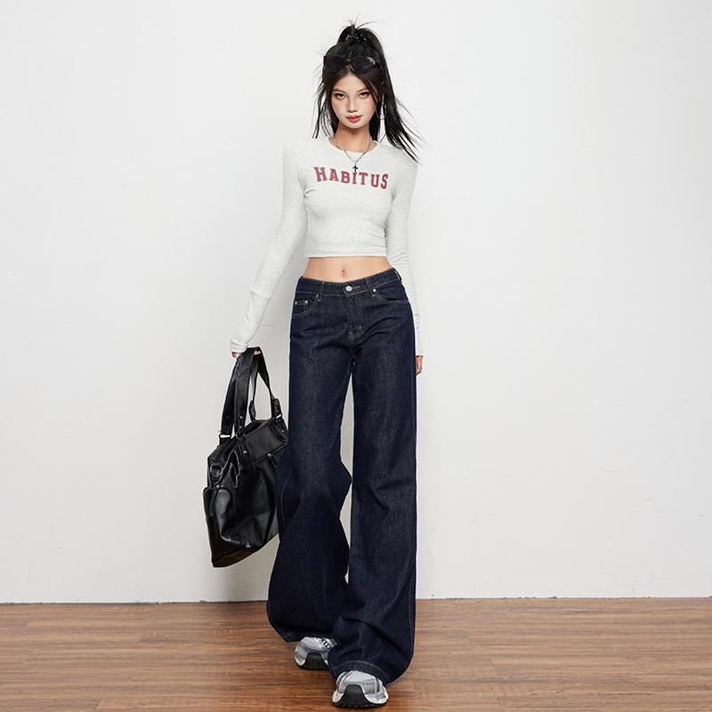 American retro low-rise Spice Girl flared pants slim and thin autumn and winter versatile jeans women's & trousers extended trousers