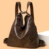 Vintage PU Large Capacity Shoulder Bag Handbag Women's Multi-function Shoulder Backpack