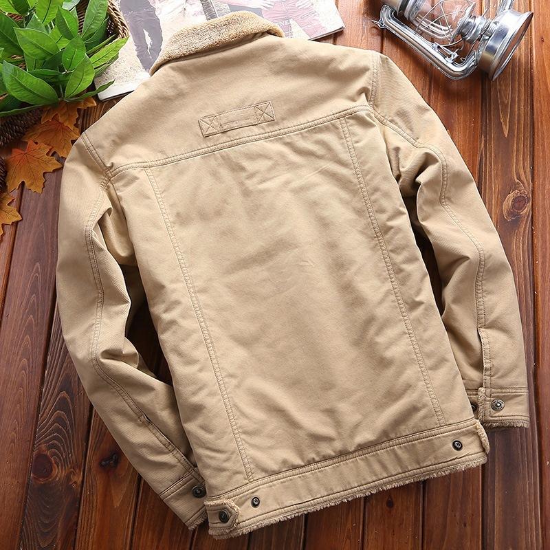 Мужское пальто из чистого хлопка плюс бархатное утолщенное хлопковое пальто, мужская свободная хлопковая куртка большого размера, мужская одежда