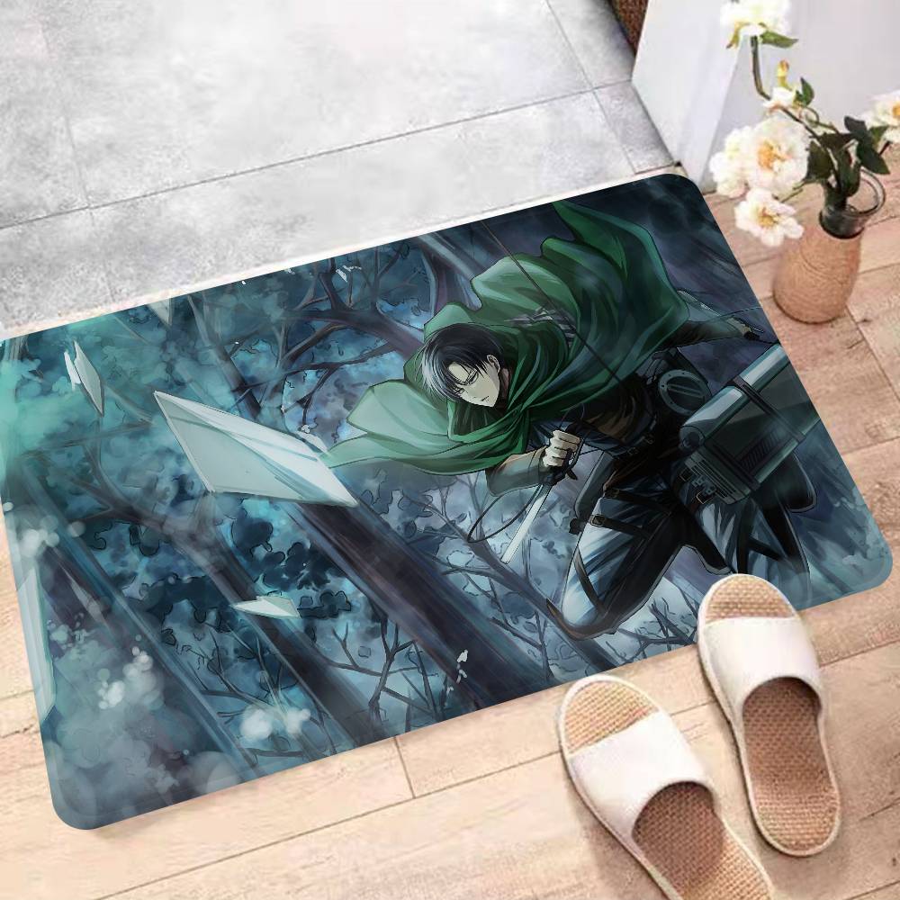 Мультяшный коврик для входной двери Атака Титанов, моющийся, нескользящий, коврик для зоны дивана и кресел в гостиной, кухонный приветственный коврик