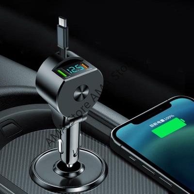Детектор напряжения Автомобильное зарядное устройство Регулируемое Супербыстрое 3 в 1 Выдвижное зарядное устройство для телефона USB QC3.0 Type C PD USB C Быстрая зарядка
