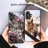 Цветочный Леопардовый Тень Для iPhone 17 Air 16 E 15 Plus 14 Pro Max 13 12 mini 11 5 6 7 8 Plus XR XSMax SE Черный Стеклянный Чехол для Телефона