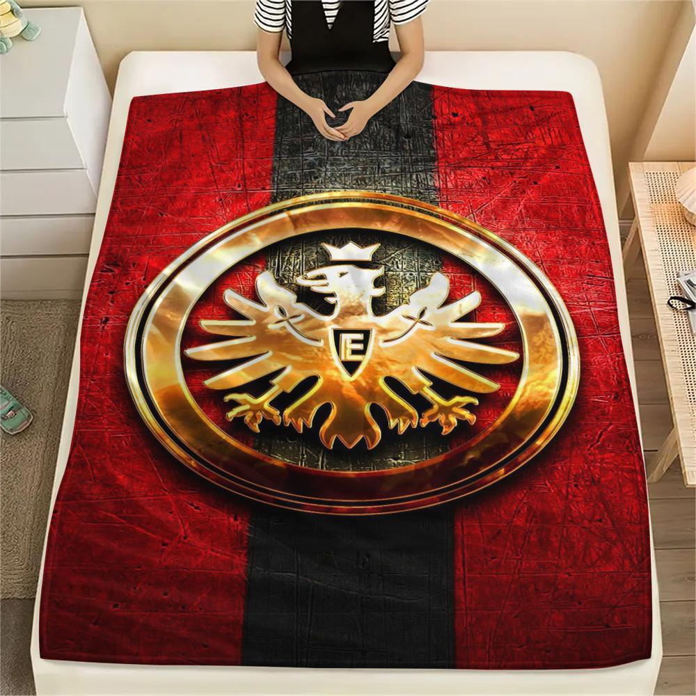 1PC Eintracht Frankfurt Print Flannel Blanket, High quality Comfortable for All Seasons, Home Decor, Warmth and Comfort, Perfect for Christmas Gifts