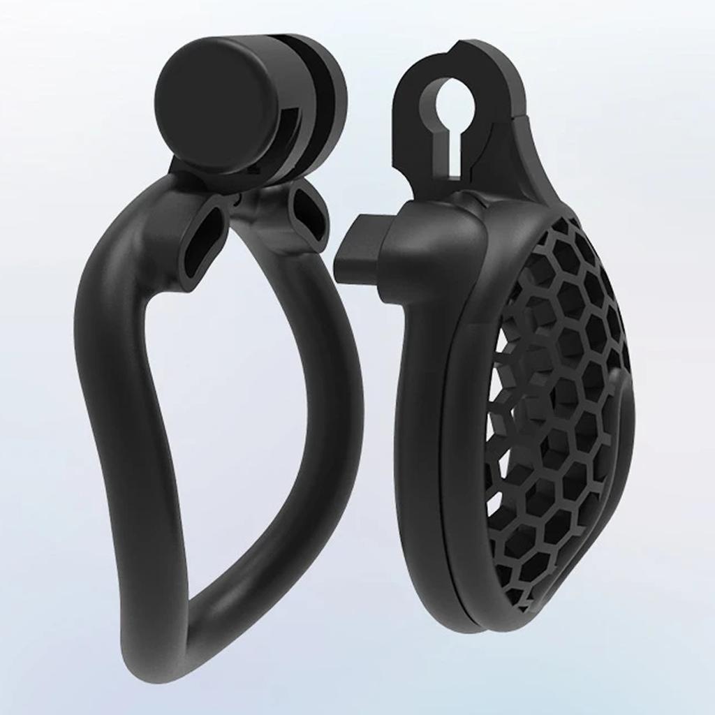 Sissy Male Mini Honeycomb Chastity Lock Breathable BDSM CB Lock Male Chastity Device with 4 Penis Rings Cock Cage Adult Sex Toy