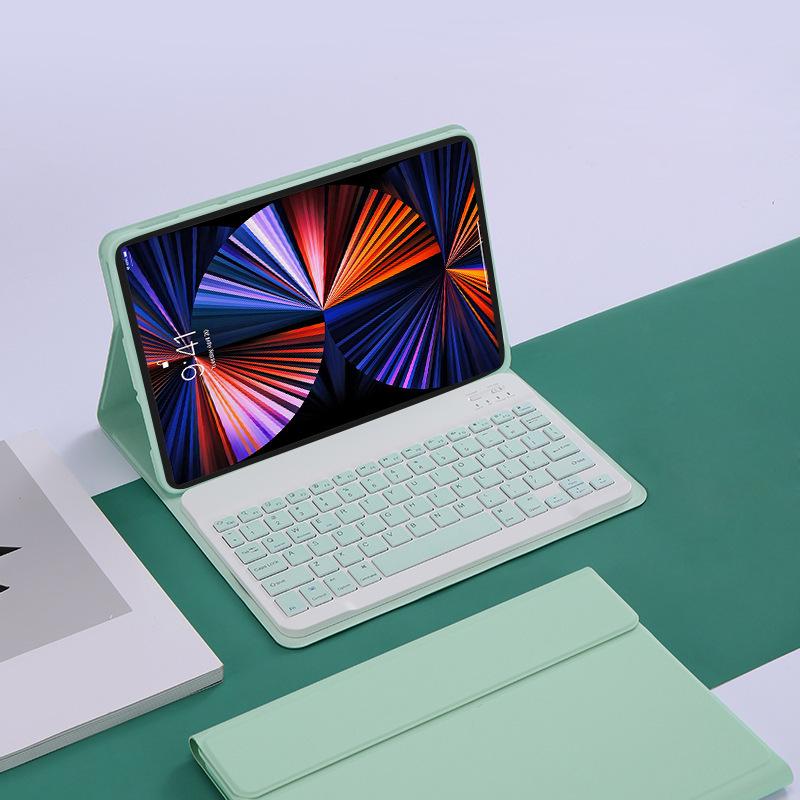 Совместимый красный чехол для планшета Xiaomi Redmi Pad SE 11 10,6" со съемной магнитной Bluetooth-клавиатурой (7 Pro) Кожаная обложка.