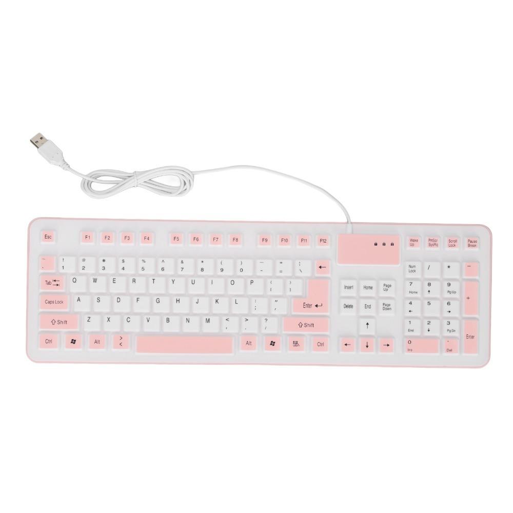 Waterproof Silicone Keyboard Foldable Silent Keyboard Portable USB Wired Keyboard Office Travel
