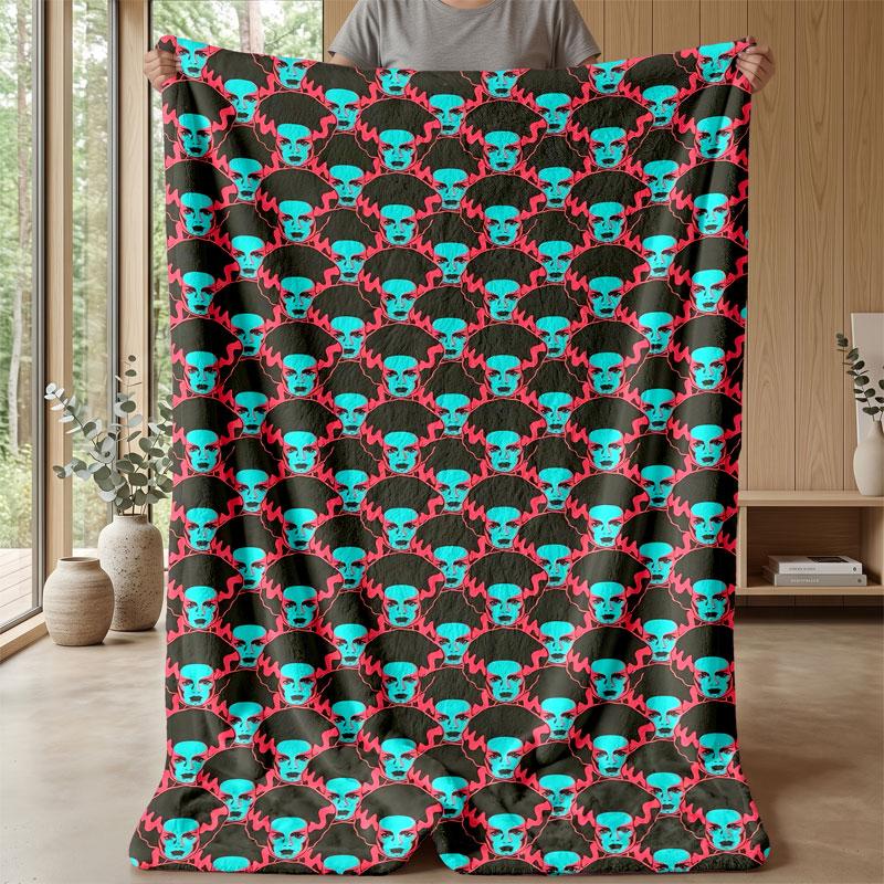 Soft Flannel Blanket Lightweight Cozy Bedroom Living Room CoverBride of Frankenstein
