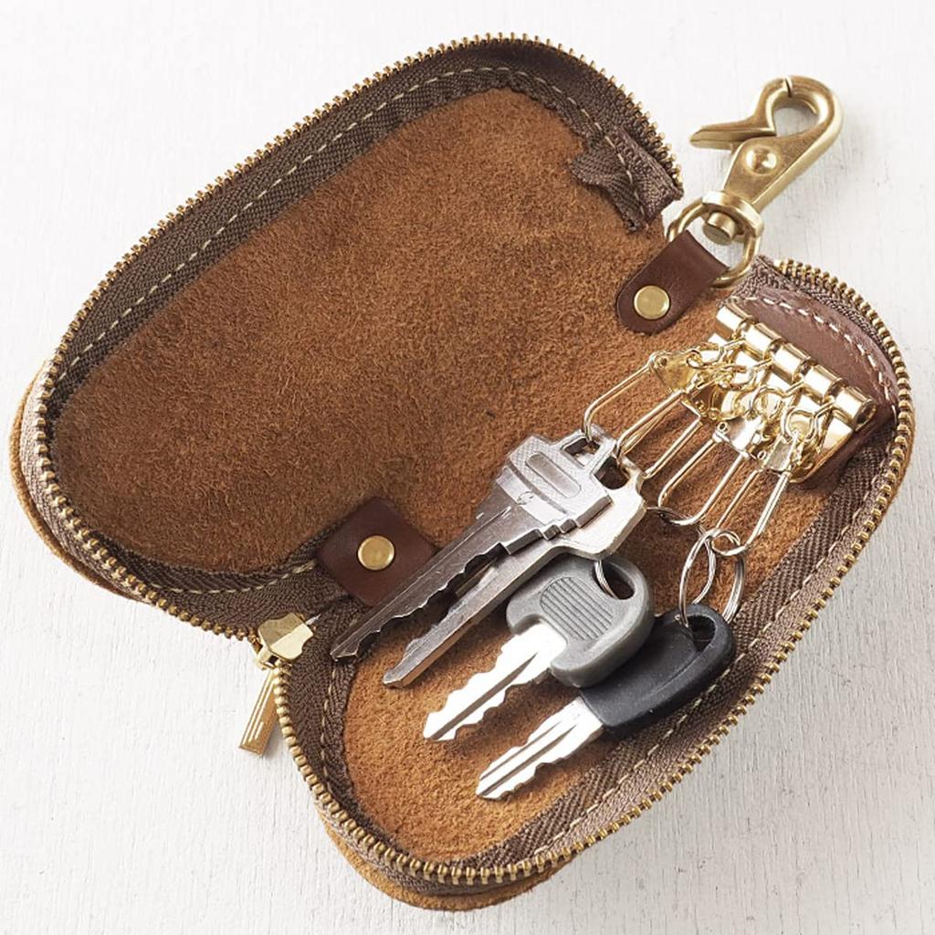 Leather PARLEY PARLEY PARLEY Key Case Key Pouch Deerskin Genuine Leather Brand Car Key Smart Key Compact Cute Stylish [PARLEY Workshop] 4-Row Women's