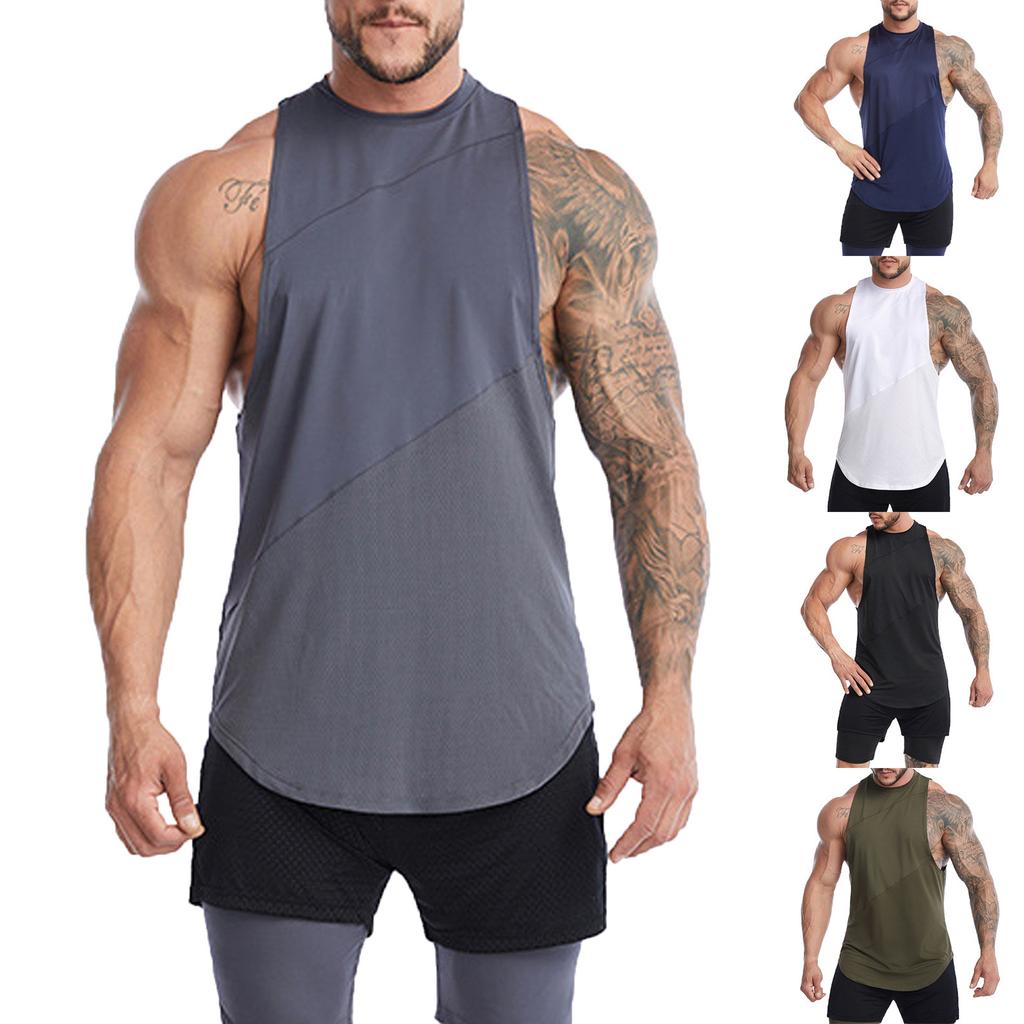 Sports Vest Men'S Tight-Fitting Sleeveless Fitness Suit Basketball Running Yoga Quick-Drying Vest