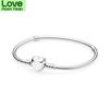 Silver Heart Clasp Charm Bracelet New 100 %925 Sterling Silver Bracelet Fit European Charms Diy Jewelry