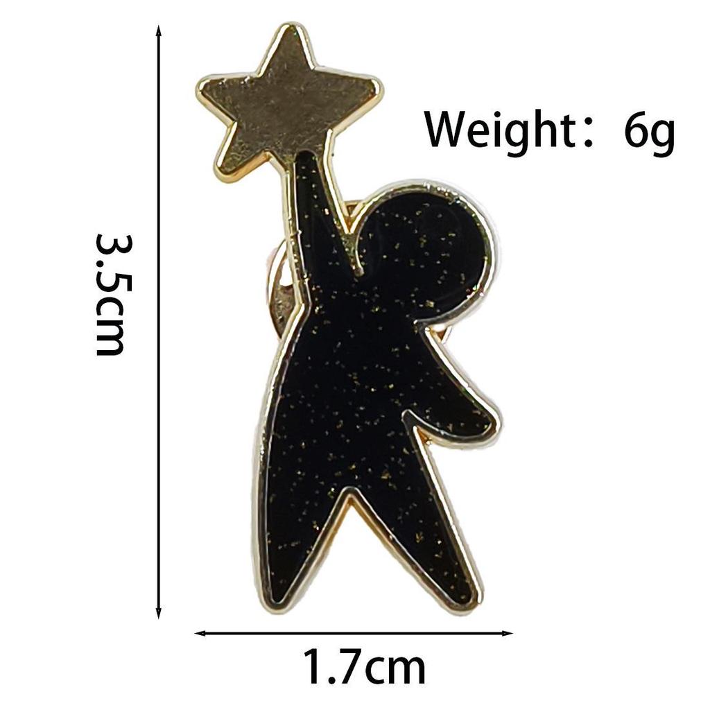 Creative Star Enamel Cartoon Brooch: Versatile Backpack Ornament for Boys