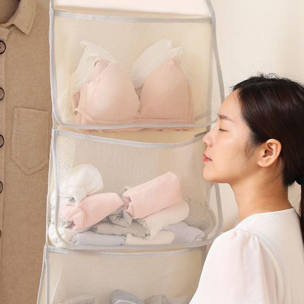 Wardrobe Hanging Socks Storage Bags Save Space Panda Mesh Organizing Bag Storage Mesh Bag