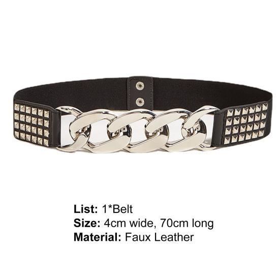 Приталенный эластичный женский поясной ремень, потрясающий простой металлический