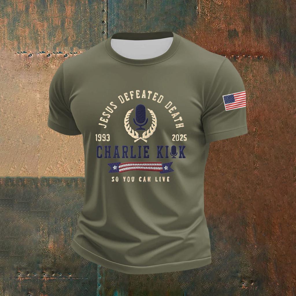 Men's Printed Short Sleeve T-Shirt Men's Loose Casual Short Sleeve Top