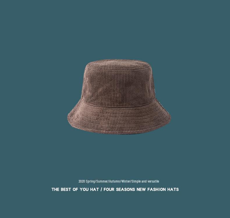 Японская вельветовая панама для женщин — мода на осень и зиму, корейский стиль ретро-досуг