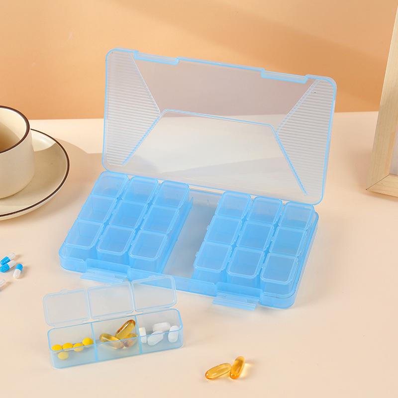 Weekly Pre-Portioned Pill Box for Elderly - Portable 3 Meals a Day Organizer