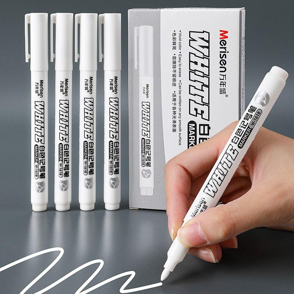 3pcs Waterproof White Permanent Paint Pen Smooth Writing Oily Marker Pen School Office Supplies