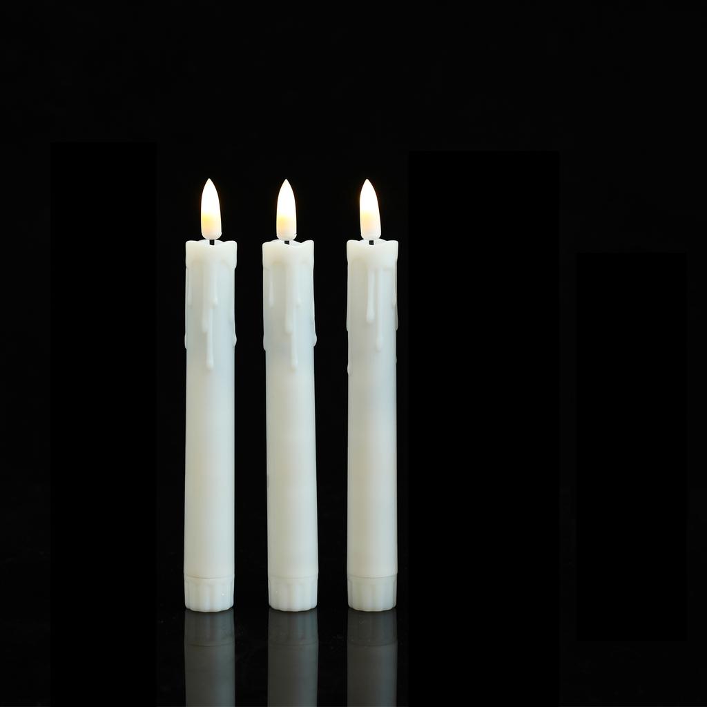 3 or 6 Pieces Warm Light Flameless LED Candles With Remote Control,Room Decorative 6.5/7/10/11 Inch Short/Long Taper Candles