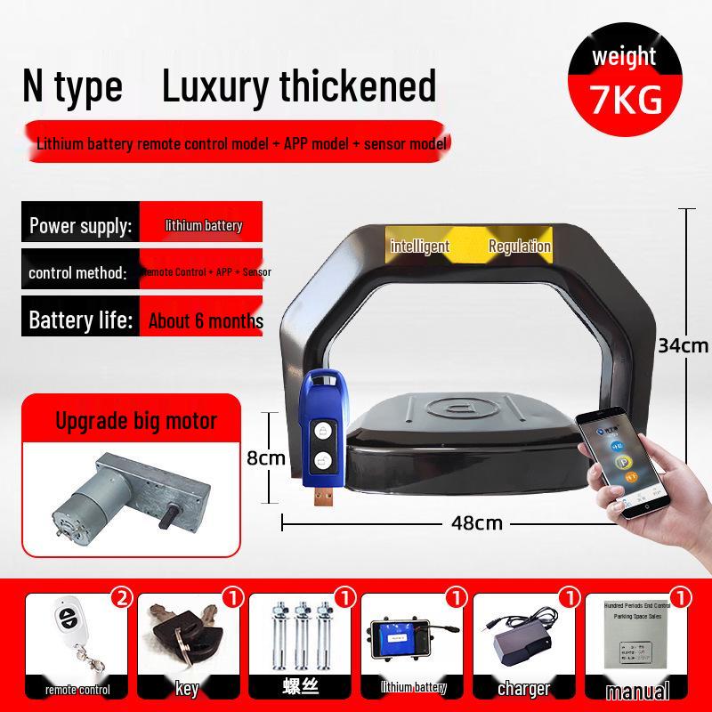 Smart Bluetooth-Enabled Waterproof Parking Space Lock with Remote Control and Sensor