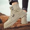 Повседневные мужские ботинки на высоком голенище, платформа, толстая подошва, высокое голенище, круглый носок, кожаные туфли для мужчин, качественная модная искусственная кожа в продаже, удобные