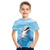 Детские футболки, летние футболки с круглым вырезом и принтом в виде 3D животных, кошек, тигров, акул, модные повседневные футболки с короткими рукавами для мальчиков