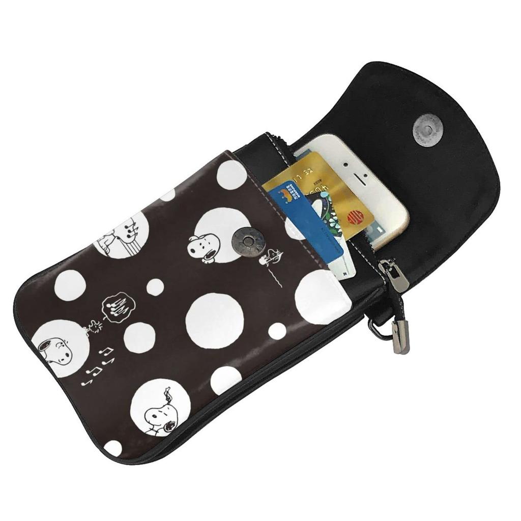 Сумка через плечо Snoopy для смартфона, сумка для ходьбы, кожаный кошелек, многофункциональный кошелек, чехол для аксессуаров, сумка для мобильного телефона, чехол для карт, сумка через плечо
