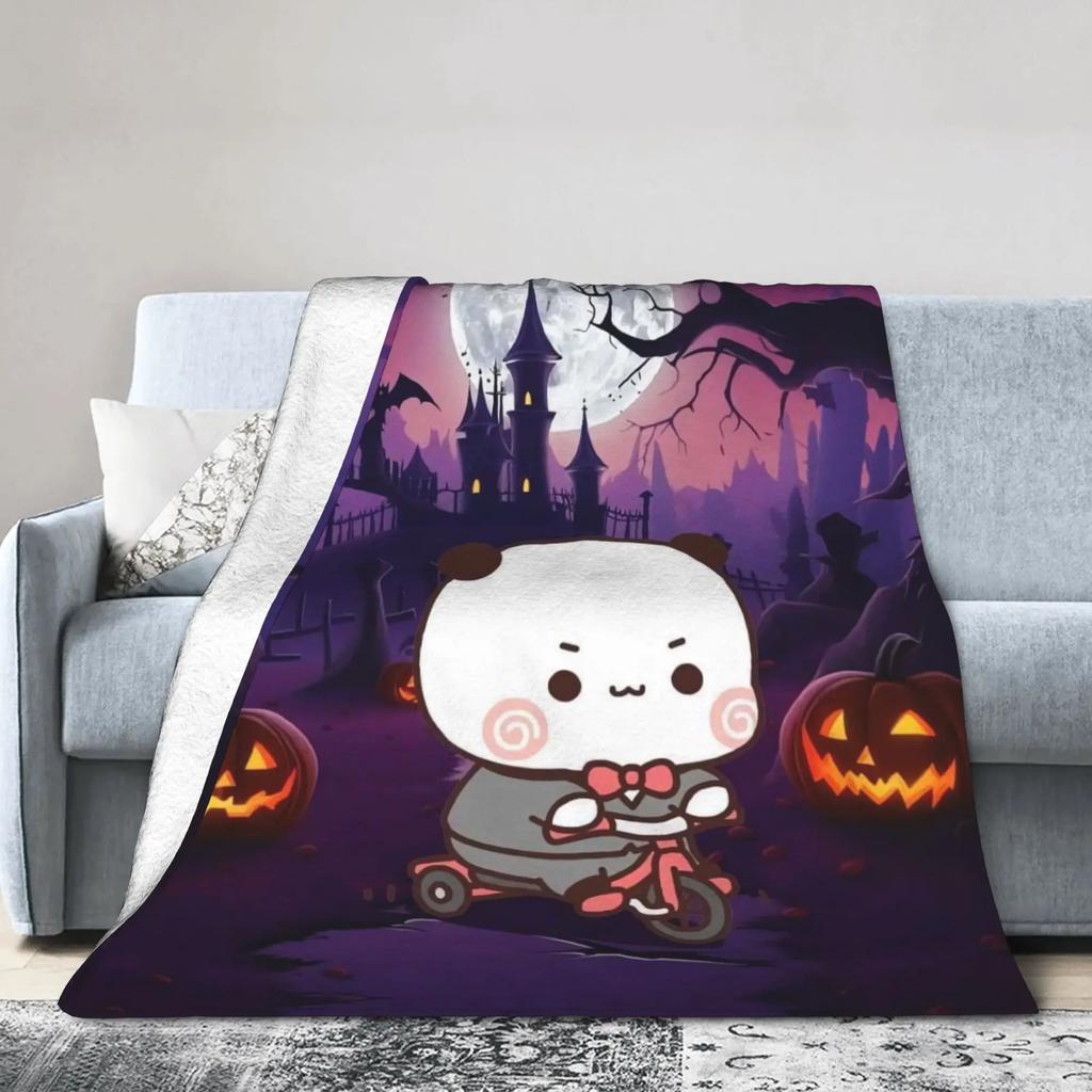 Dudu Halloween Plush Throw Blanket Super Warm Flannel Bedspread for Kids Girls Boys Outdoor Use Cozy Pattern Design