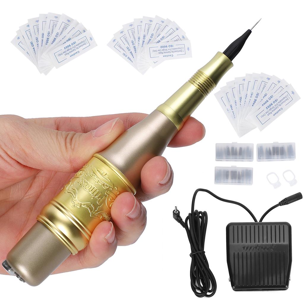 Набор машинок для татуировки Профессиональная ручка для татуировки с ножной педалью для бровей, губ, татуировок Champain