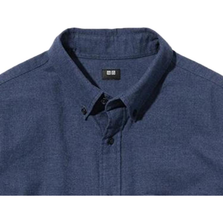 Uniqlo Однотонная свободная однобортная рубашка Унисекс рубашки 460690-67