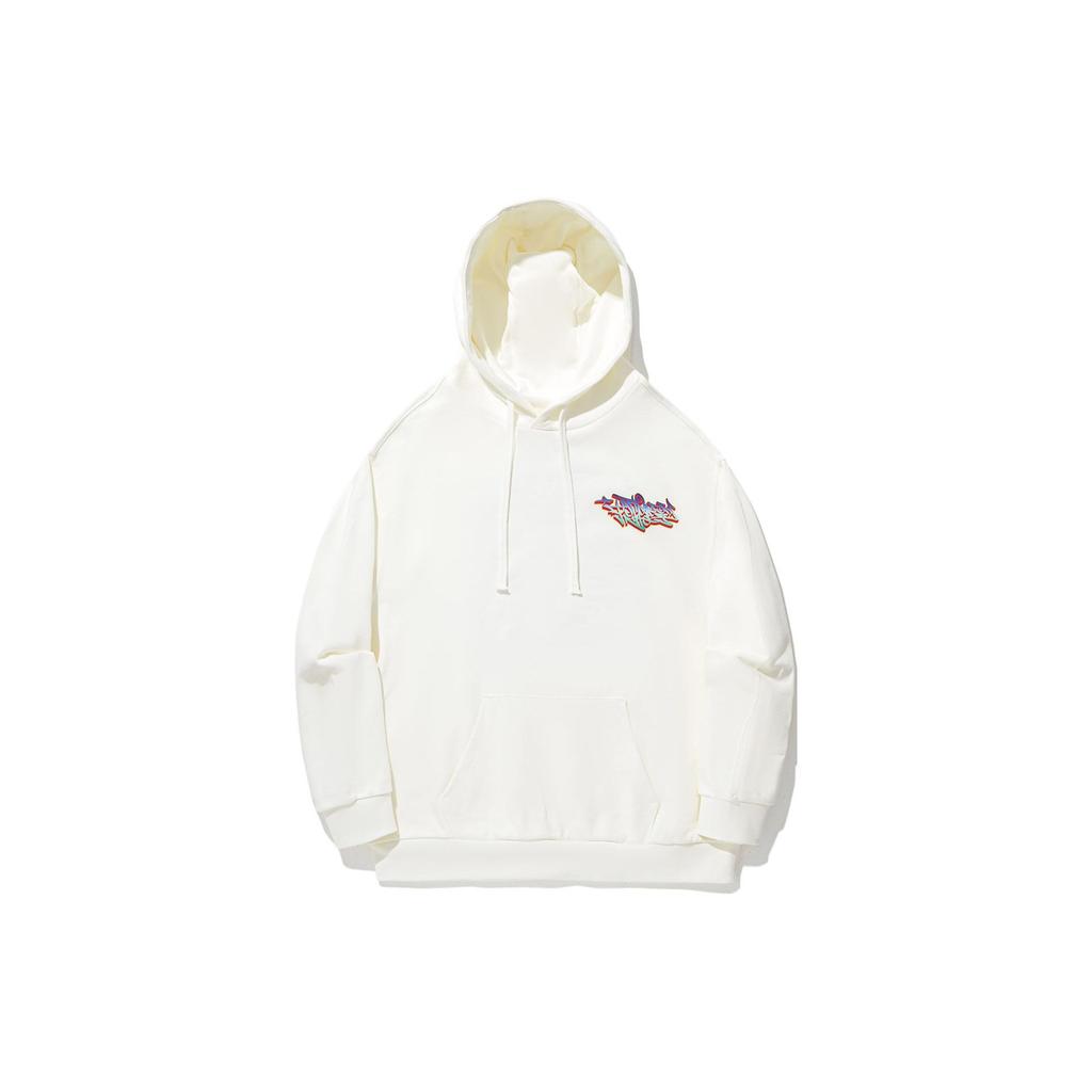 Мужские толстовки с капюшоном Li Ning Skateboard Series Pattern Printed Loose Hoodie Off-White AWDU321-3