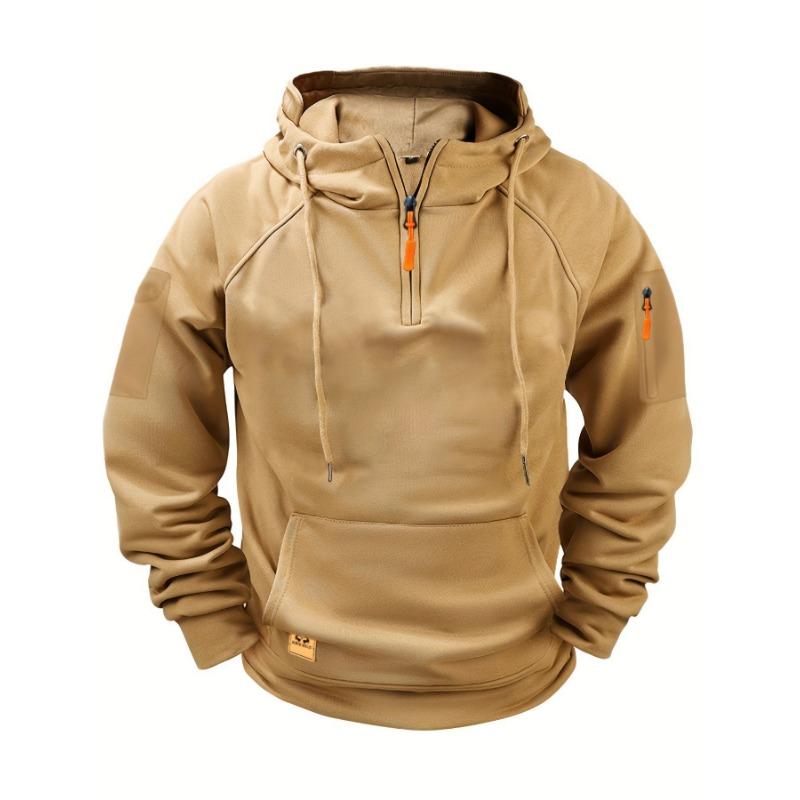 Men's Hooded Sweatshirt with Zipper Multiple Pockets Sports Casual Jacket