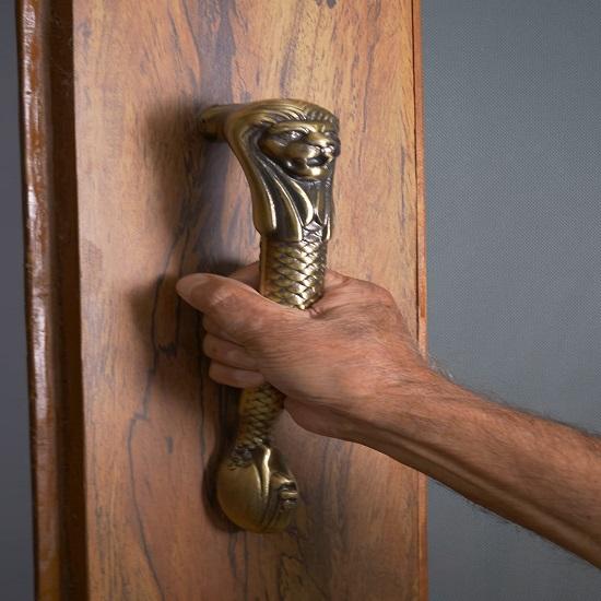 Lion Curved Main Door Handle, Standard, Pack of 1, Decorative Pull Handle for Glass and Wood Doors