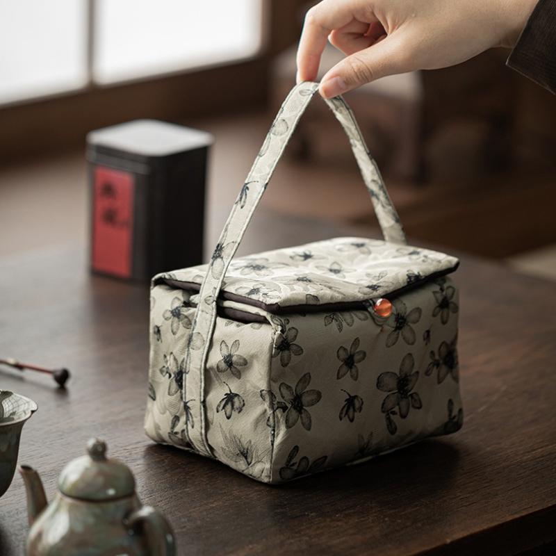 Guofeng Fabric Storage Bag Going Out Travel Tea Set Portable Bag Tea Ceremony Accessories Premium Handbag