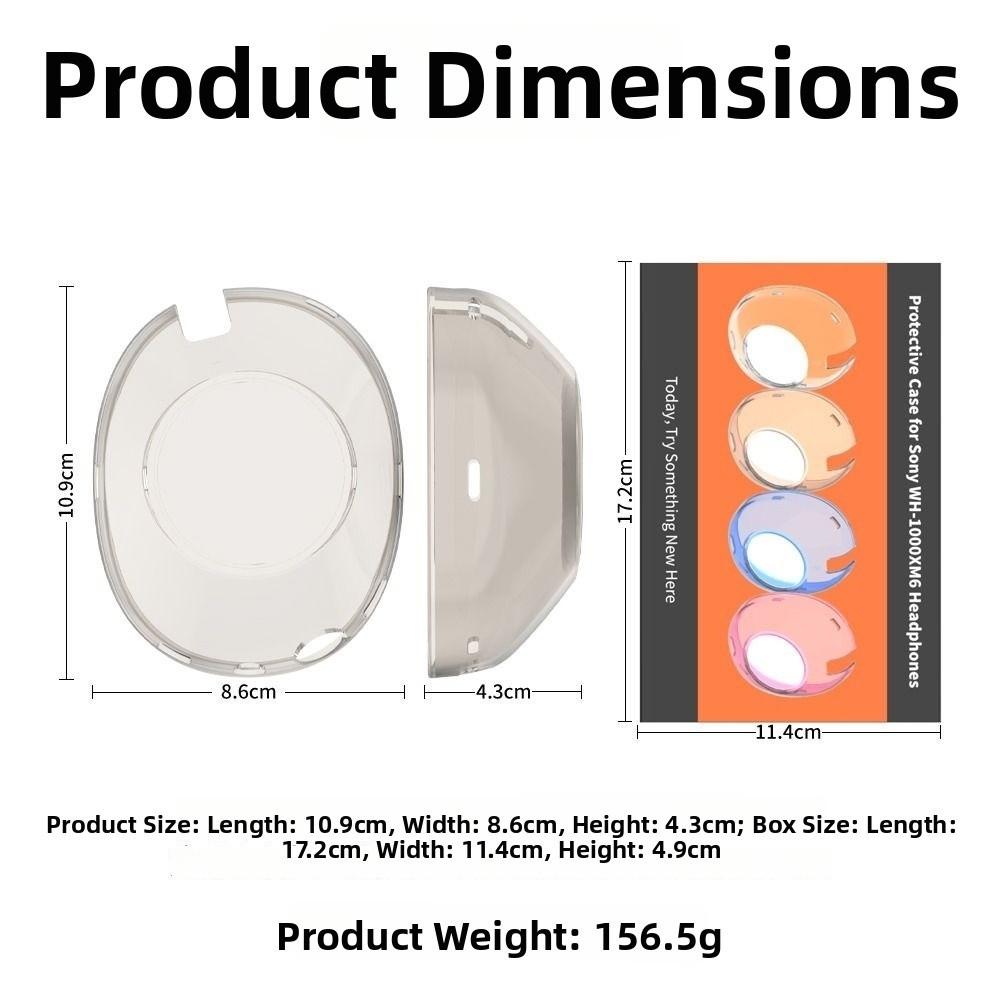Transparent Earpads Protective Cover Ear Pads Shell for Sony WH-1000XM6 Headphone Accessories