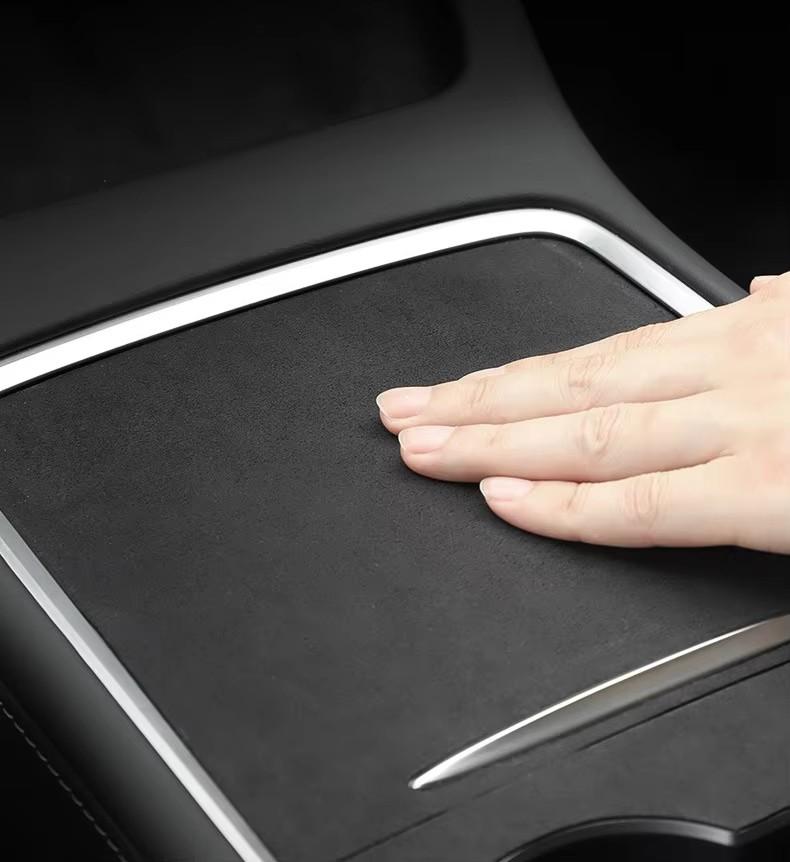 for Tesla Model 3 Y Juniper Highland 2025 2026 Central Panel Film Sticker Suede Center Console Protector Cover Car Accessories