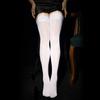 Qinghe Sexy Shiny Thigh-Highs: Ultra-Thin Silky Stockings with Suspenders for Women