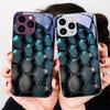 Синий градиентная сетка Для IPhone 16 Plus 15 14 13 12 Mini 11 Pro Max X XS XR 7 8 Plus 2022 Закаленное стекло Чехол для телефона
