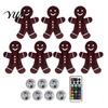 Festive Holiday Wall Ornaments 7Pcs LED Reindeer Decorations for Christmas, Wooden Glowing Deer/Santa Claus/Xmas Warm Lamps Tree/Snowflake/Socks