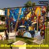 2D flat design, 1 piece of rock band-themed background fabric, suitable for birthdays, weddings, classroomsDJH