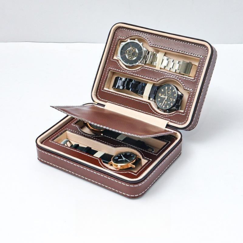 Новая дорожная портативная сумка для часов, европейская кожаная коробка для хранения часов, минималистичная коробка для коллекции часов, коробка для часов