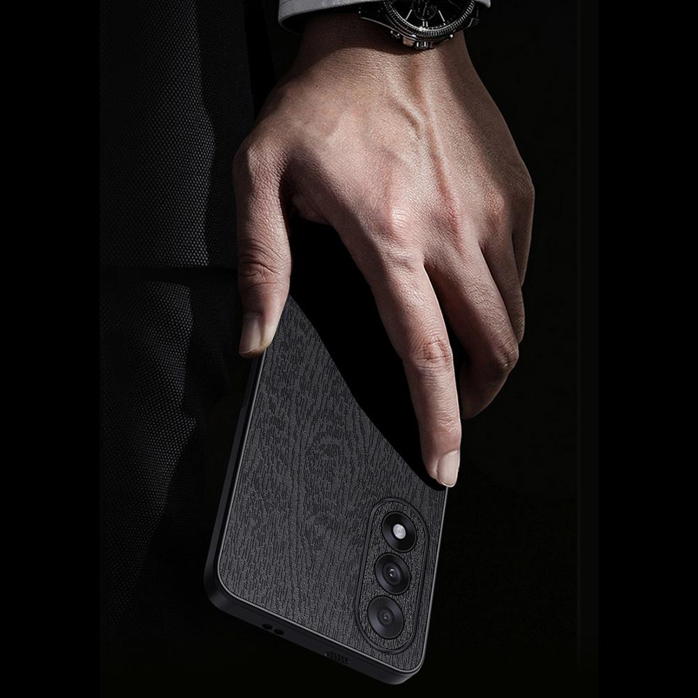 For OnePlus Ace 5 Ultra 5G Case Wood Texture PU Leather Coated PC TPU Phone Cover