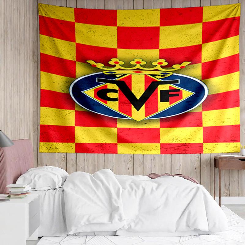 Villarreal Cf Football Club Tapestry, Unique Design Tapestry, Suitable for Bedroom,Livingroom, Playroom,Heartwarming Fan Holiday Gifts