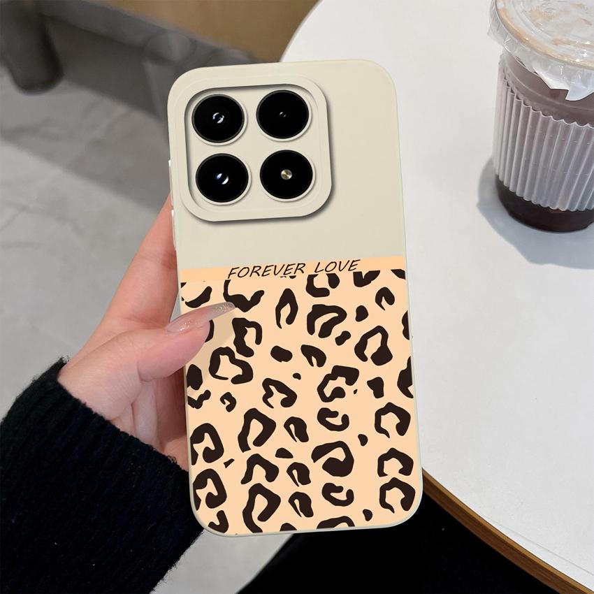 Для Xiaomi 17 Pro Max Poco C71 C75 M7 M8 F7 F8 14 14T 15 15T Чехол Ретро Леопардовый Принт Премиальный Жидкий Силикон Защита от Падений Чехол для Xiaomi