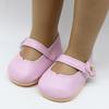 18" Doll Pink Princess Shoes with Flower Buckle and Magic Tape Closure