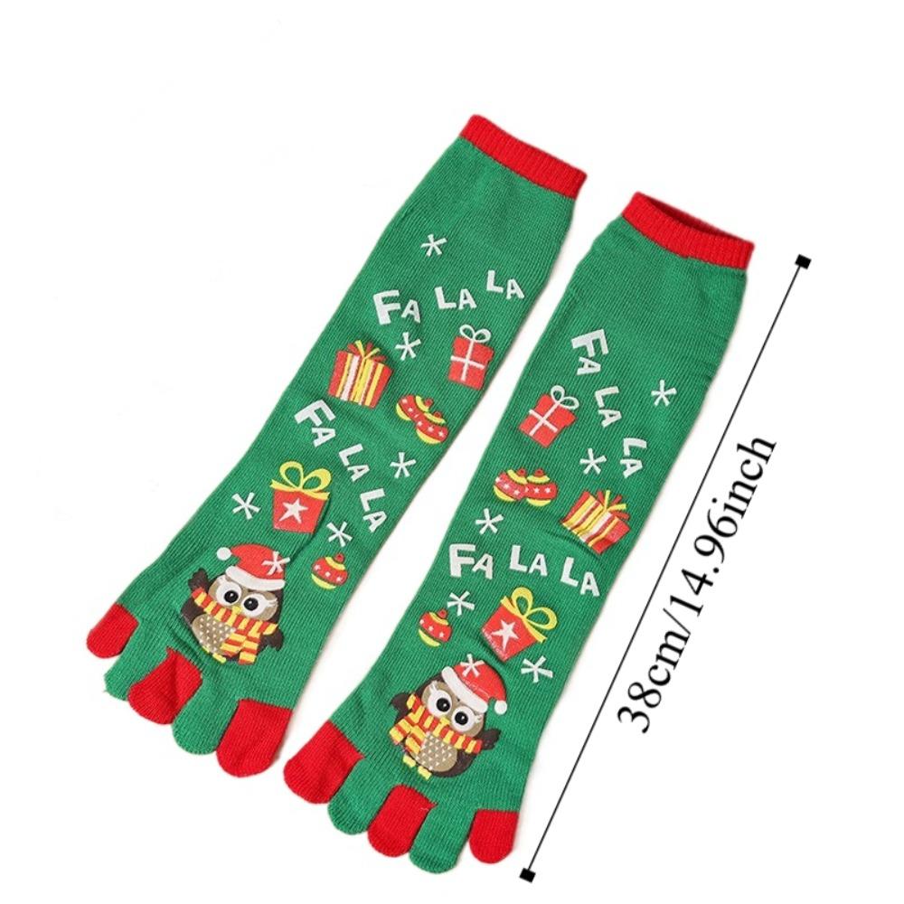 Winter Warm Christmas Toe Socks Cartoon Printed Leg Warmer High Socks Women Boot Sock  Xmas Party