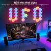 1 комплект RGB светодиодный шестигранный светильник Bluetooth для внутреннего настенного светильника с дистанционным управлением через приложение, ночник, украшение для компьютерной игровой комнаты, прикроватная тумбочка для спальни, 450/500/700 г