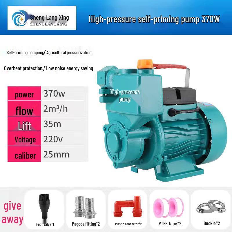 220V Self-Priming Jet Pump: Automatic Well Water Booster with High Head Suction
