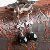 Natural Agate Stone Round Bead Women's Earrings, Women's Models, Fashionable Silver-plated Earrings