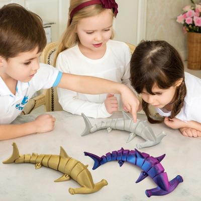 3D-печатная фигурка акулы-молота, подвижные суставы, фигурка акулы, шарнирное морское животное