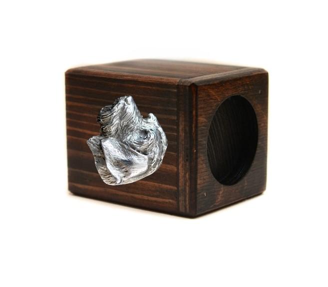 Dachshund II - wooden candle holder with a dog, a unique souvenir after losing a dog, a handicraft from the Art-Dog brand